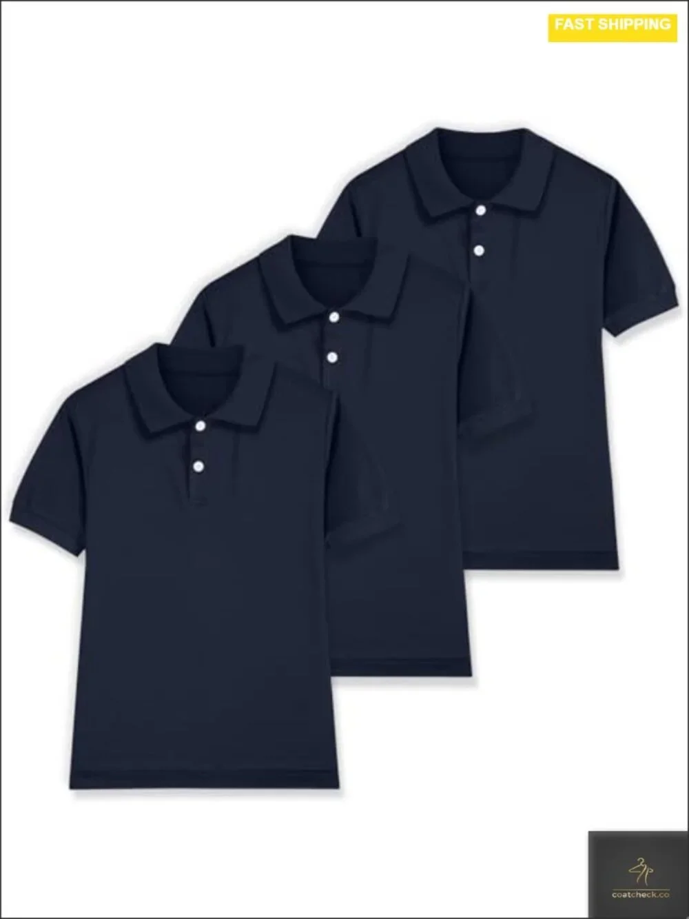 3-Pack Boys Polo Shirts Pique School Uniform Short Sleeve Collared Tops